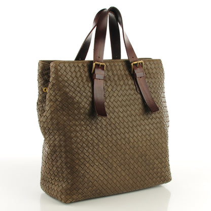 Bottega Veneta Intrecciato Light Calf Shopper Tote Khaki Brown 3 of 8