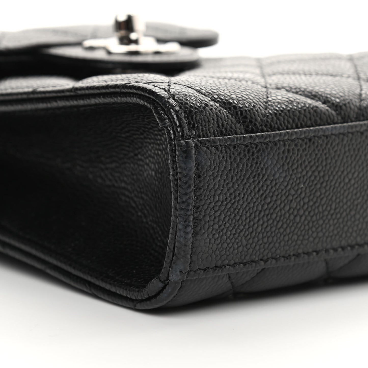 Caviar Quilted Classic Phone Holder Black