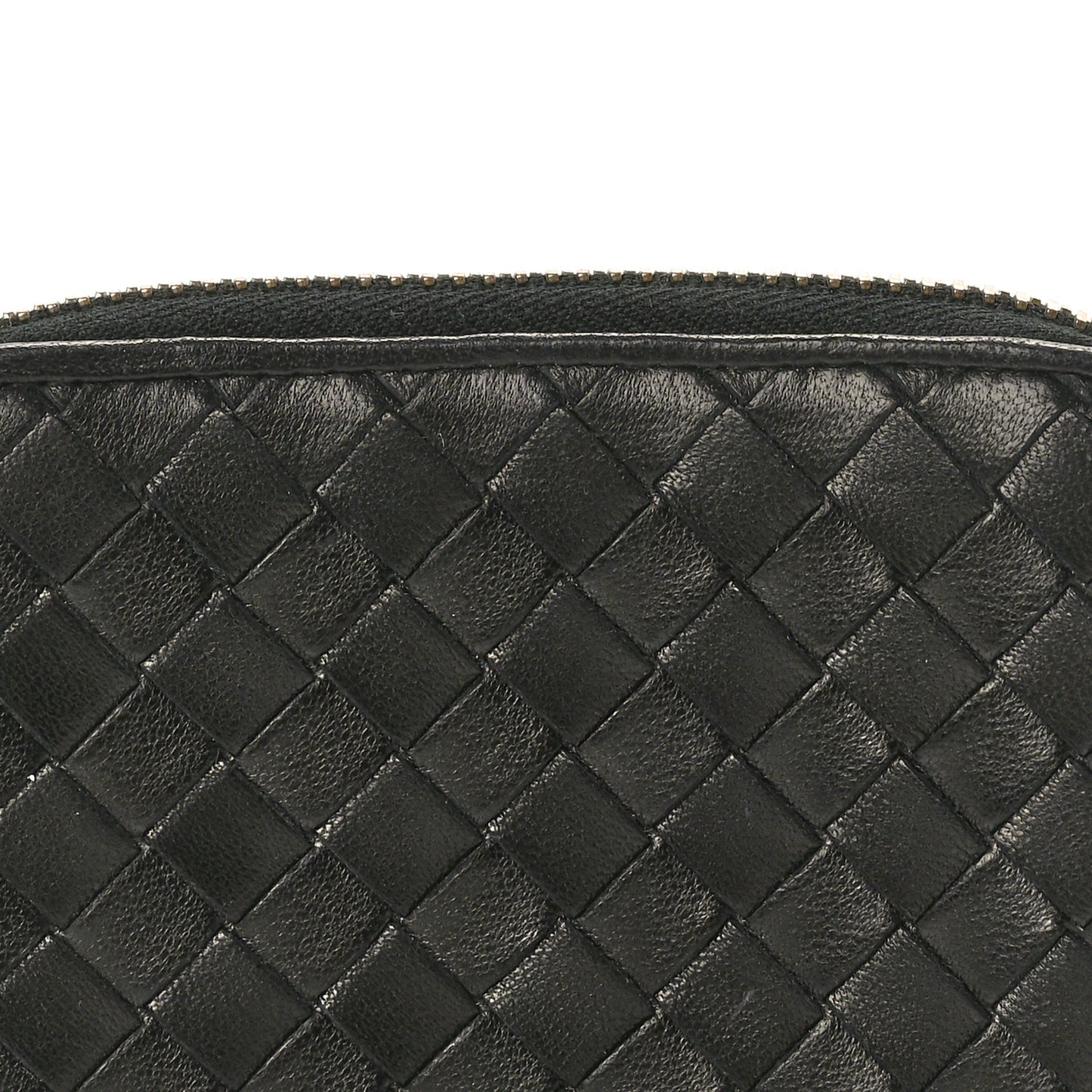 Nappa Intrecciato Zip Around Coin Purse Black