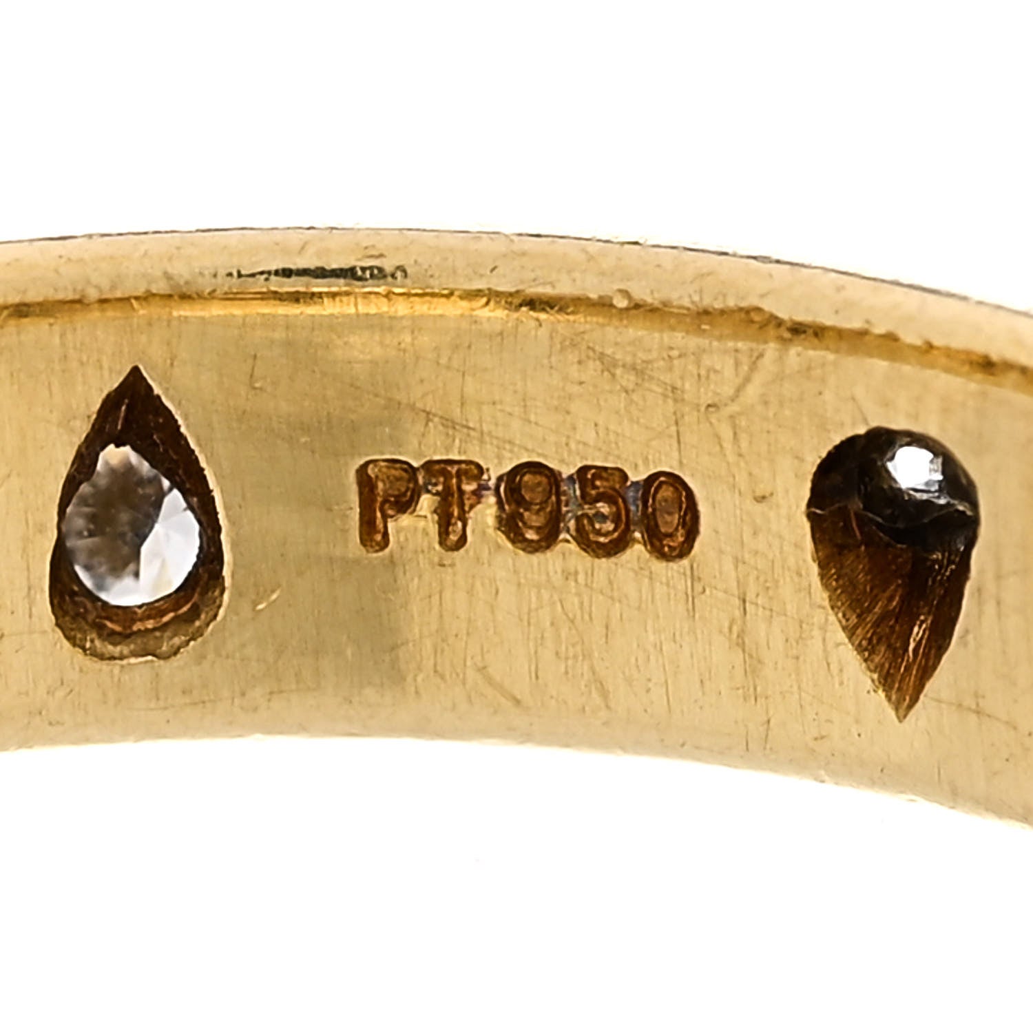 Tiffany 18K Yellow Gold Platinum Diamond 4mm Etoile Band Ring 53 6.25 6 of 6