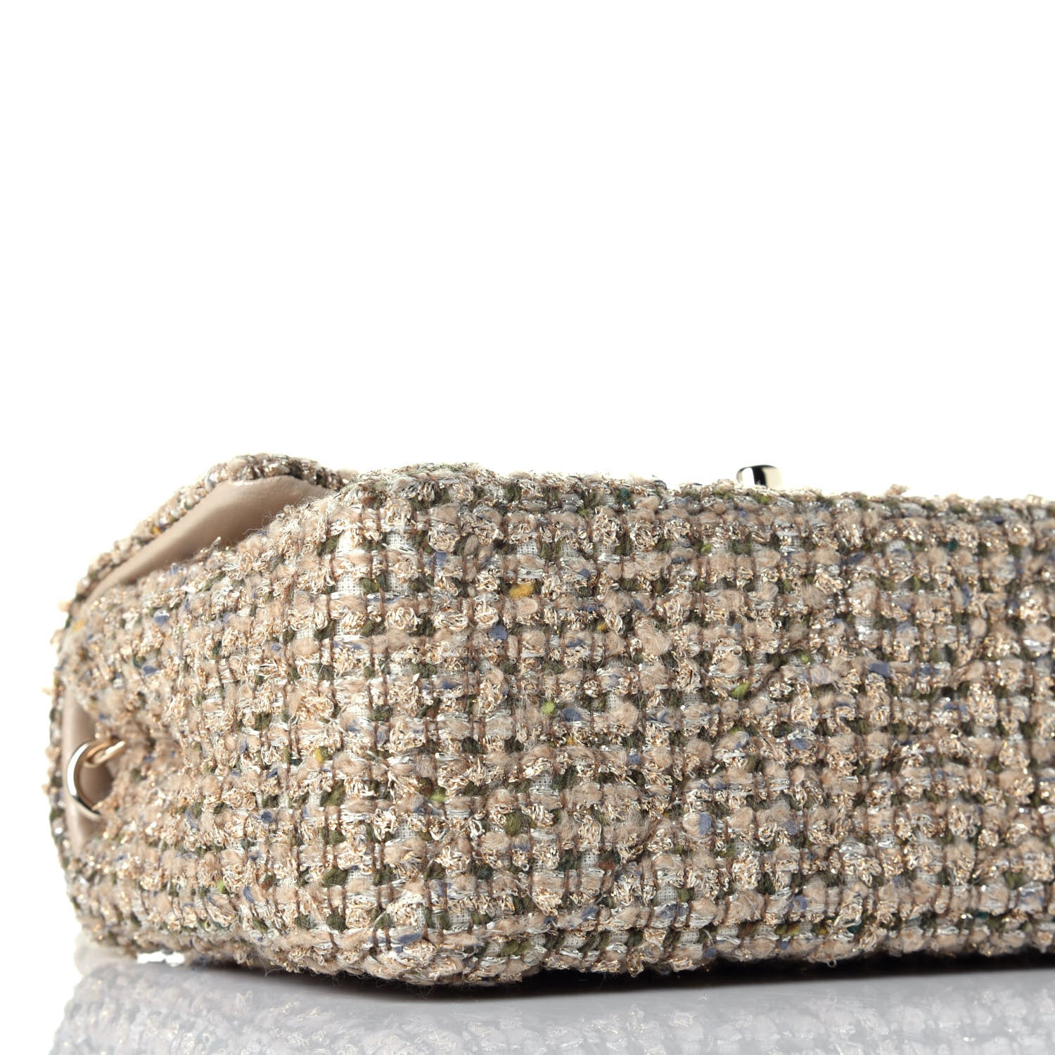 Chanel Tweed Quilted Mini Rectangular Flap Beige 7 of 9