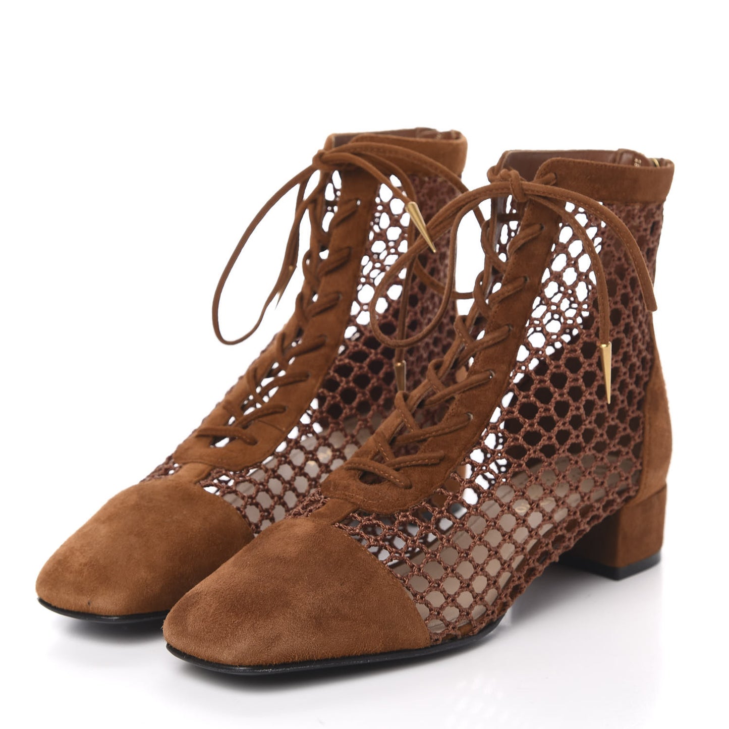 Suede Resille Naughtily-D 30mm Ankle Boots 35.5 Golden Brown