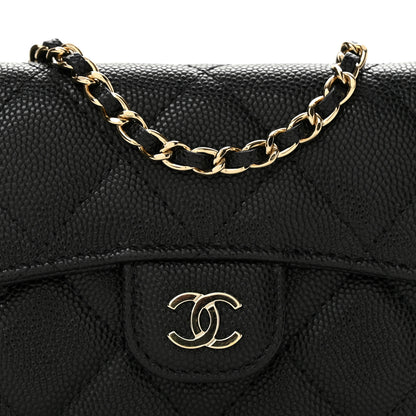 Chanel Caviar Quilted Flap Card Holder On Chain Black 12 of 13