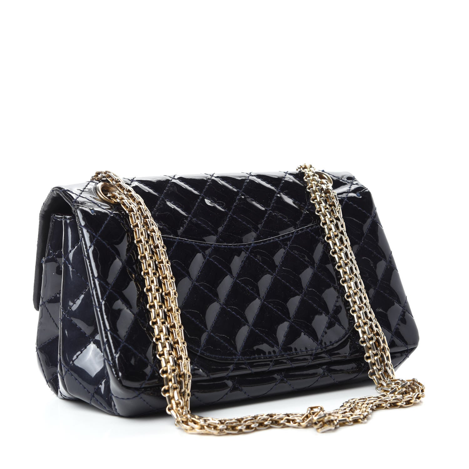 Chanel Patent Quilted Accordion Reissue 2.55 Flap Navy 4 of 15