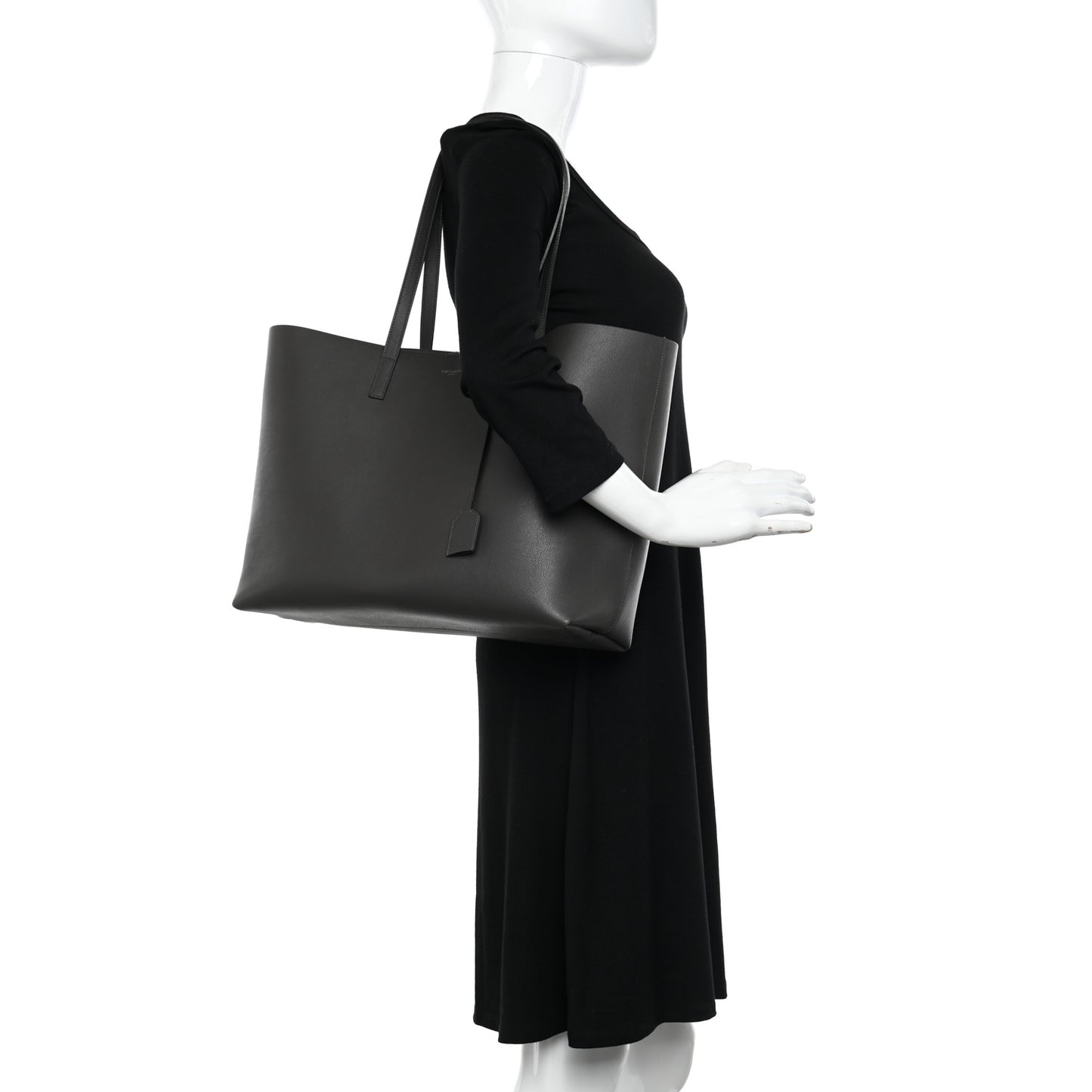 Calfskin Large Shopping Tote Asphalt