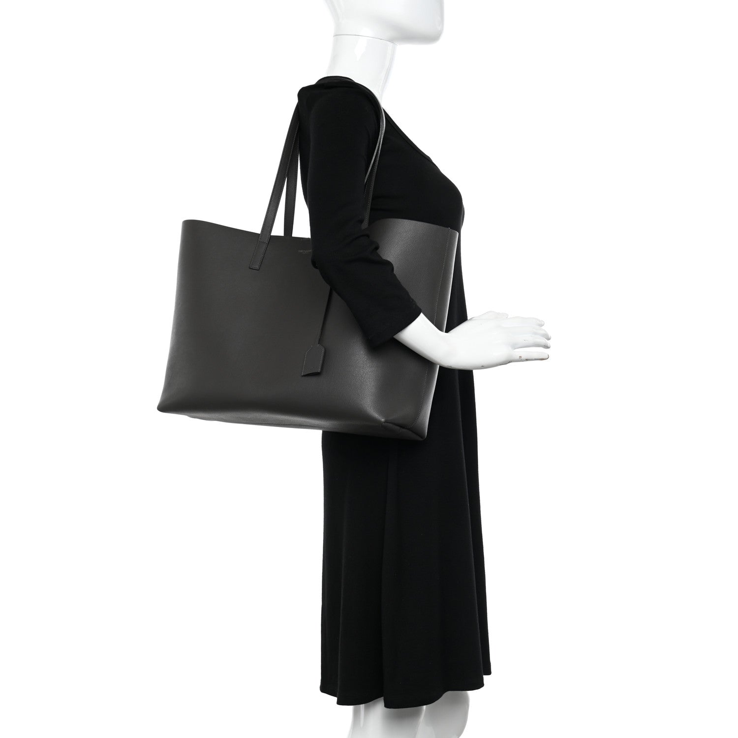 Saint Laurent Calfskin Large Shopping Tote Asphalt 2 of 17
