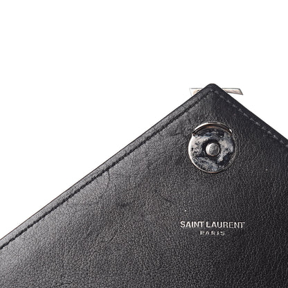 Saint Laurent Calfskin Medium Heart Patchwork Monogram Chain Wallet Black 8 of 11
