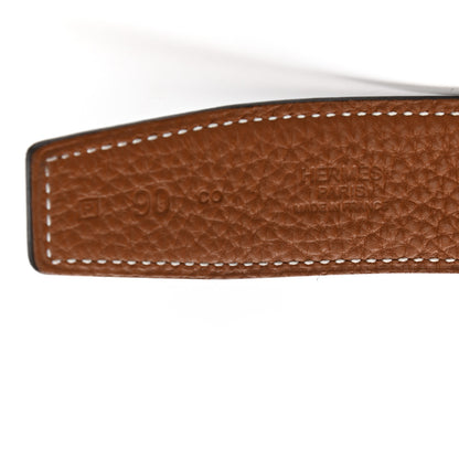 Hermes Box Togo 32mm Idem Belt 90 Black Gold 5 of 7