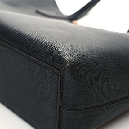 Burberry Grainy Calfskin Haymarket Check Medium Reversible Tote Black 19 of 21