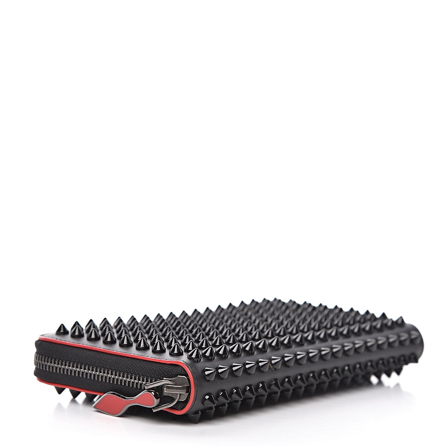 Christian Louboutin Calfskin Panettone Spiked Zip Around Wallet Black 4 of 7