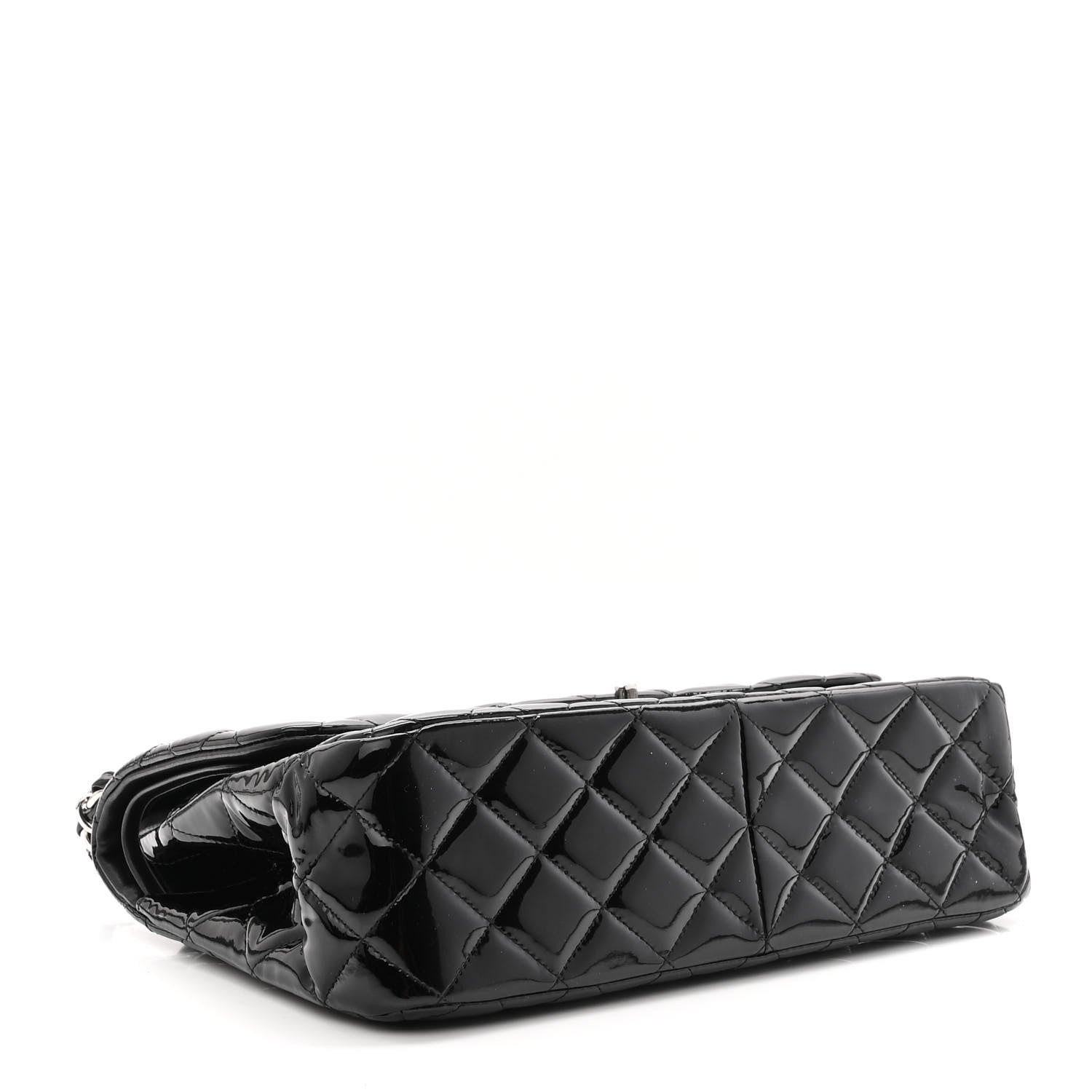 Chanel Patent Quilted Jumbo Double Flap Black 4 of 11