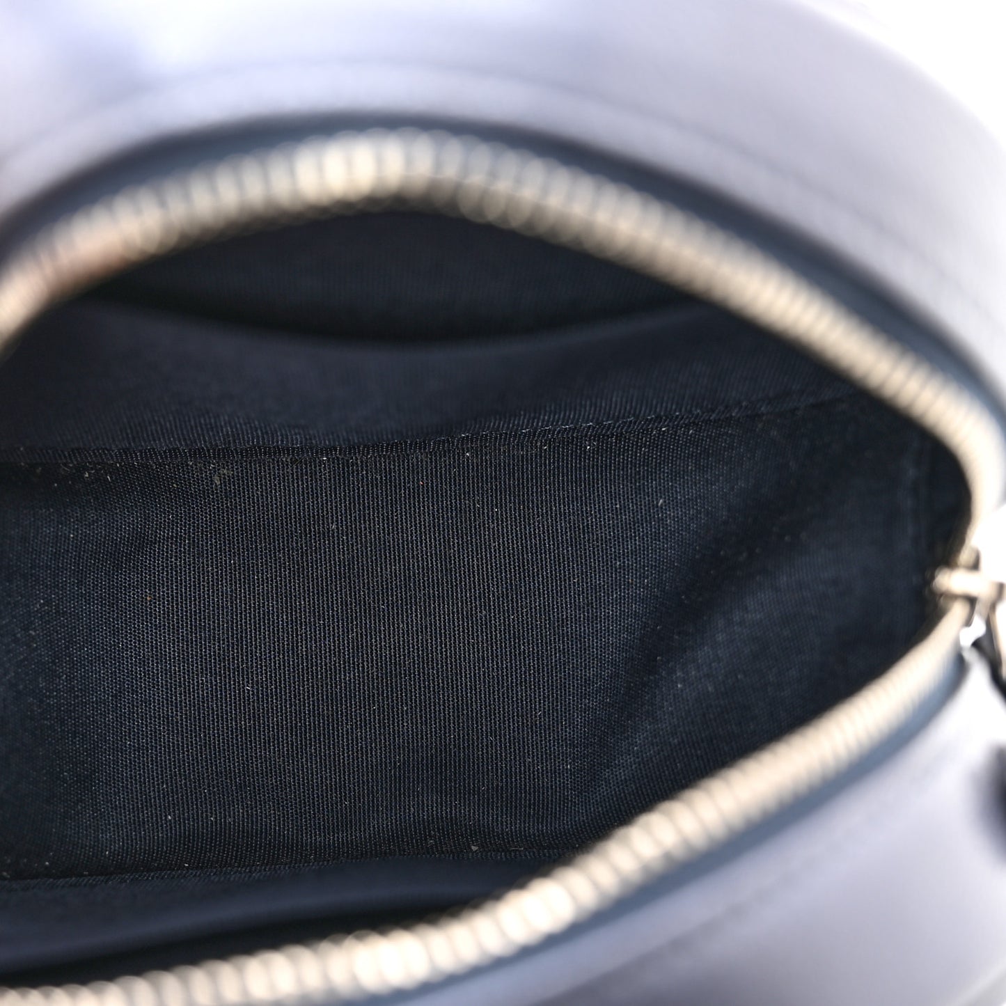Goatskin Camellia Quilted Round Clutch With Chain
