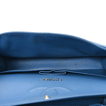 Chanel Caviar Quilted Medium Double Flap Blue 5 of 11