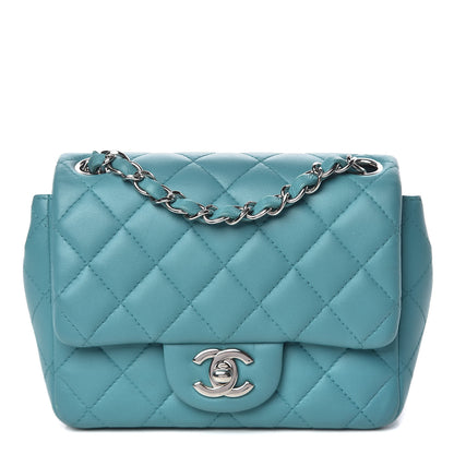 Chanel Lambskin Quilted Mini Square Flap Turquoise 1 of 12