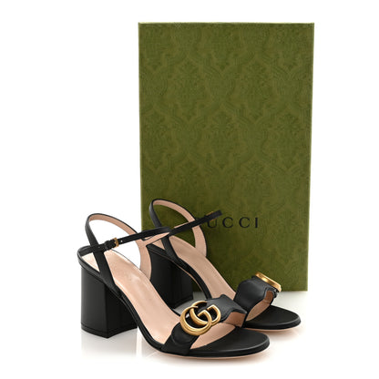 Gucci Lifford Calfskin GG Marmont Ankle Wrap 75mm Sandals 35 Black 9 of 9