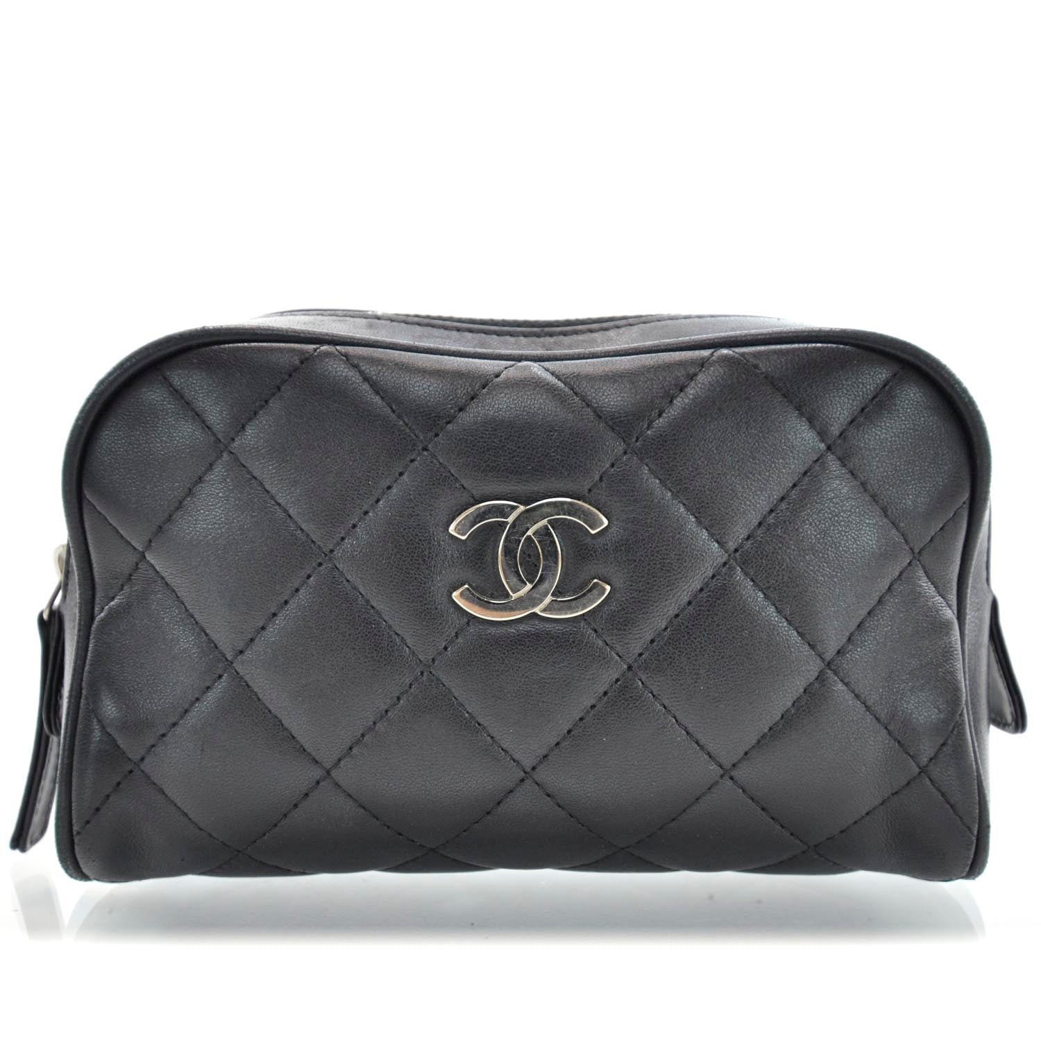 Chanel Lambskin Cosmetic Case Black 1 of 7