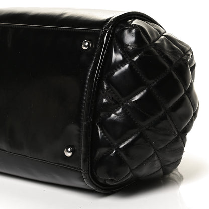 Chanel Vinyl Lipstick Ligne Accordion Tote Black 10 of 14