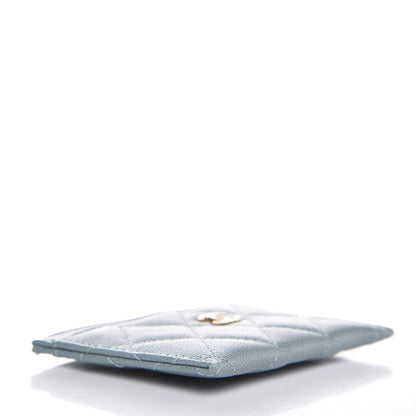 Chanel Iridescent Caviar Quilted Card Holder Light Blue 4 of 10