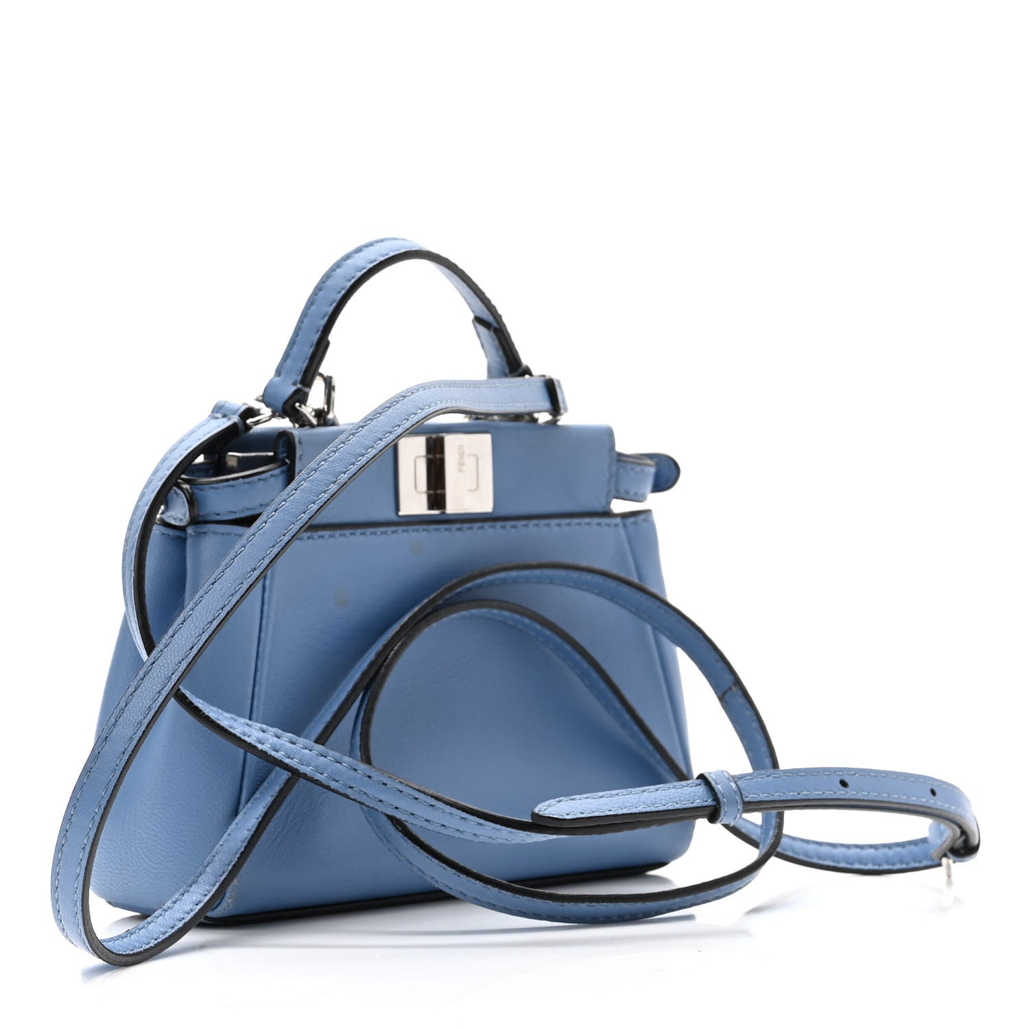 Fendi Shiny Nappa Micro Peekaboo Iconic Satchel Nebula 3 of 10