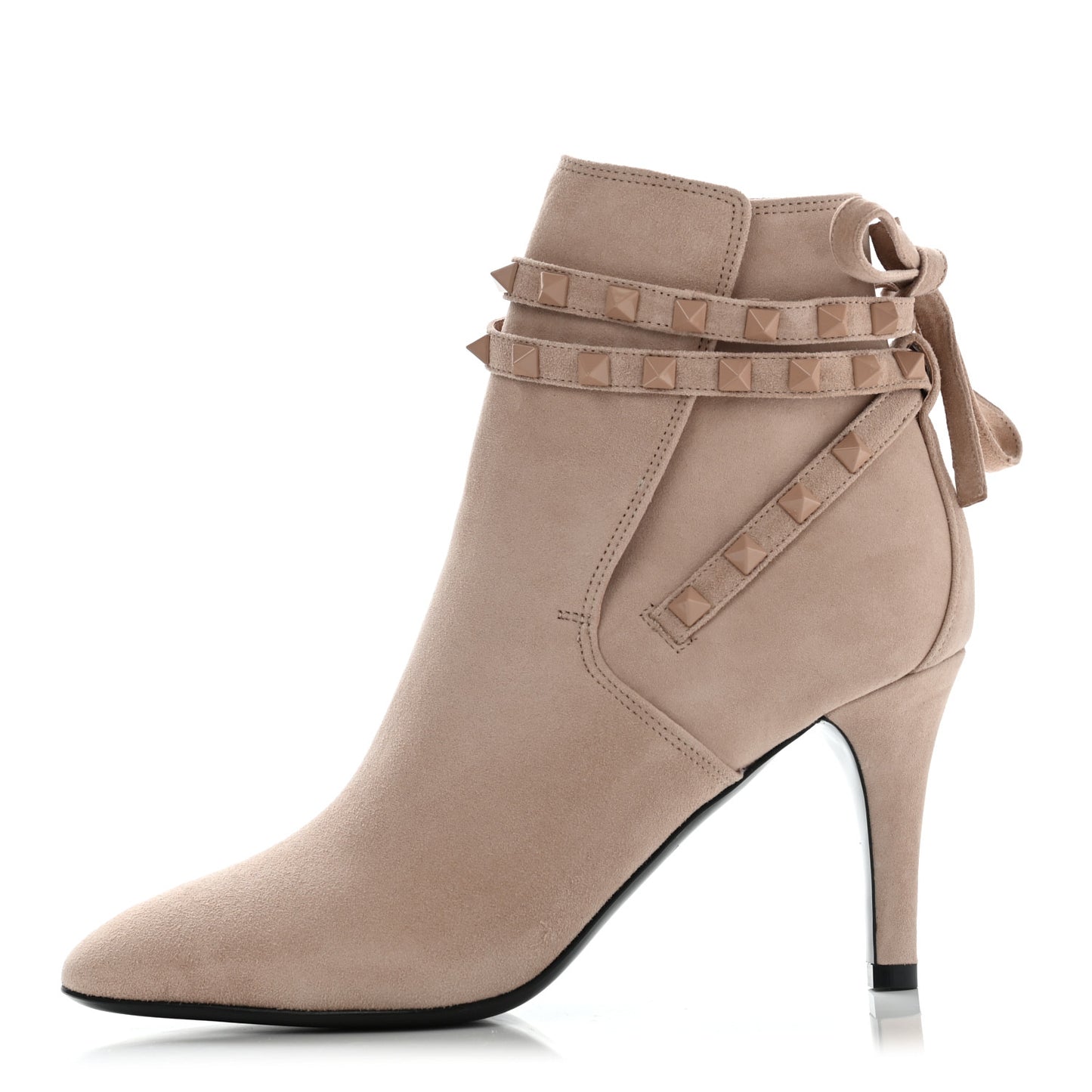 Suede Monochrome Rockstud Flair 85mm Ankle Boots 37 Rose Cannelle