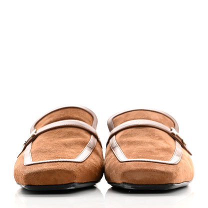 Hermes Suede Goatskin Groupie Mules 39 Brun Amourette 3 of 14