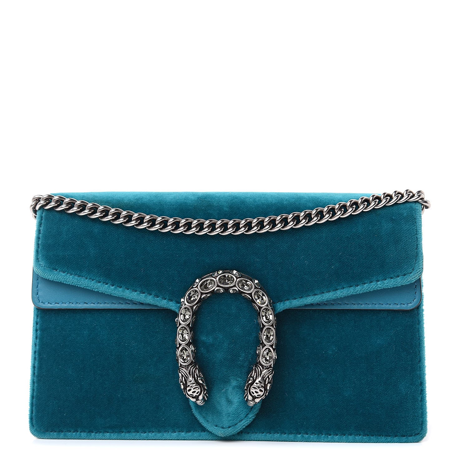Gucci Velvet Super Mini Dionysus Shoulder Bag Pavone Cyan 1 of 11