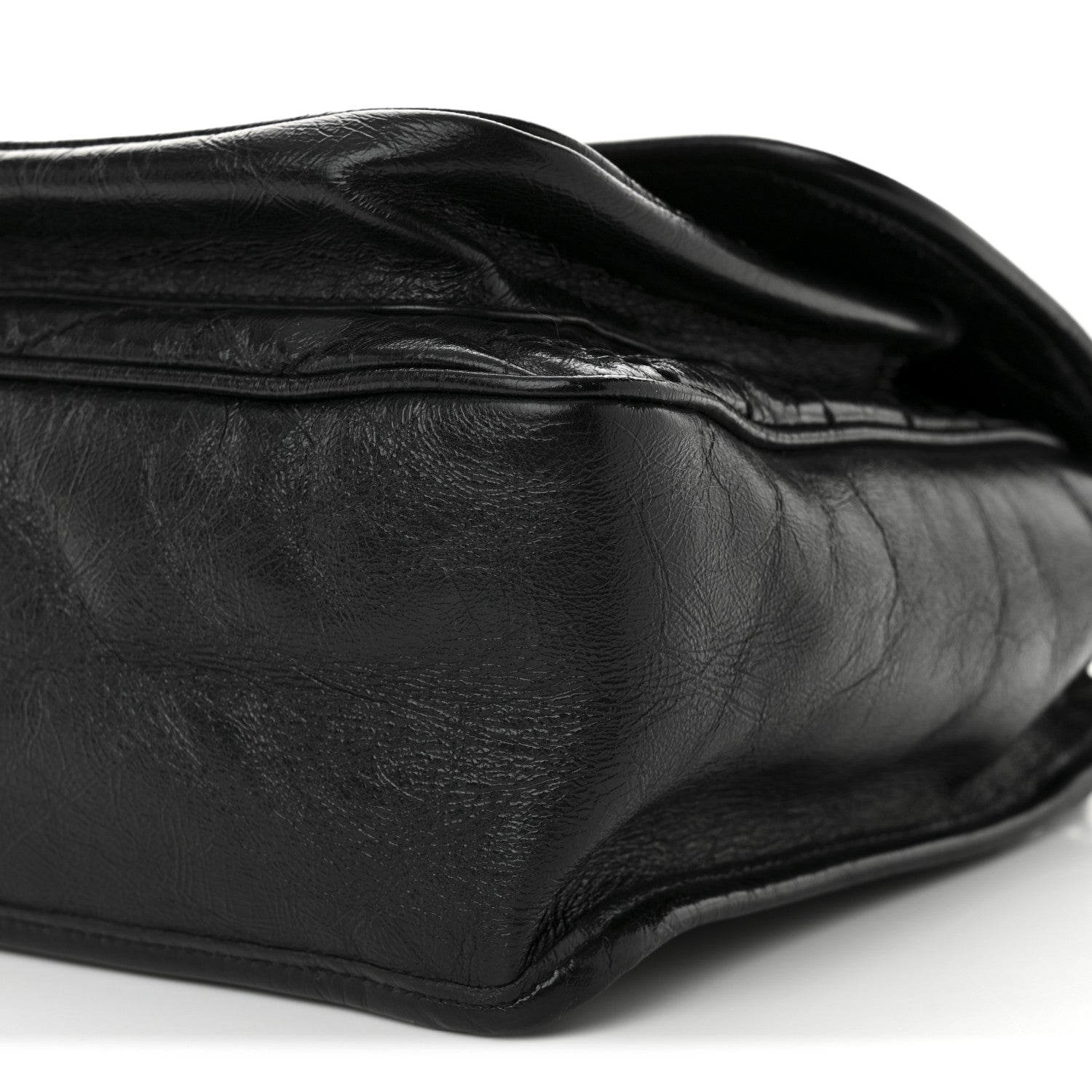 Saint Laurent Crinkled Calfskin Matelasse Monogram Medium Niki Chain Satchel Black 10 of 10