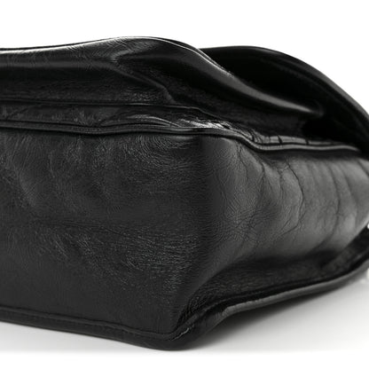 Saint Laurent Crinkled Calfskin Matelasse Monogram Medium Niki Chain Satchel Black 10 of 10