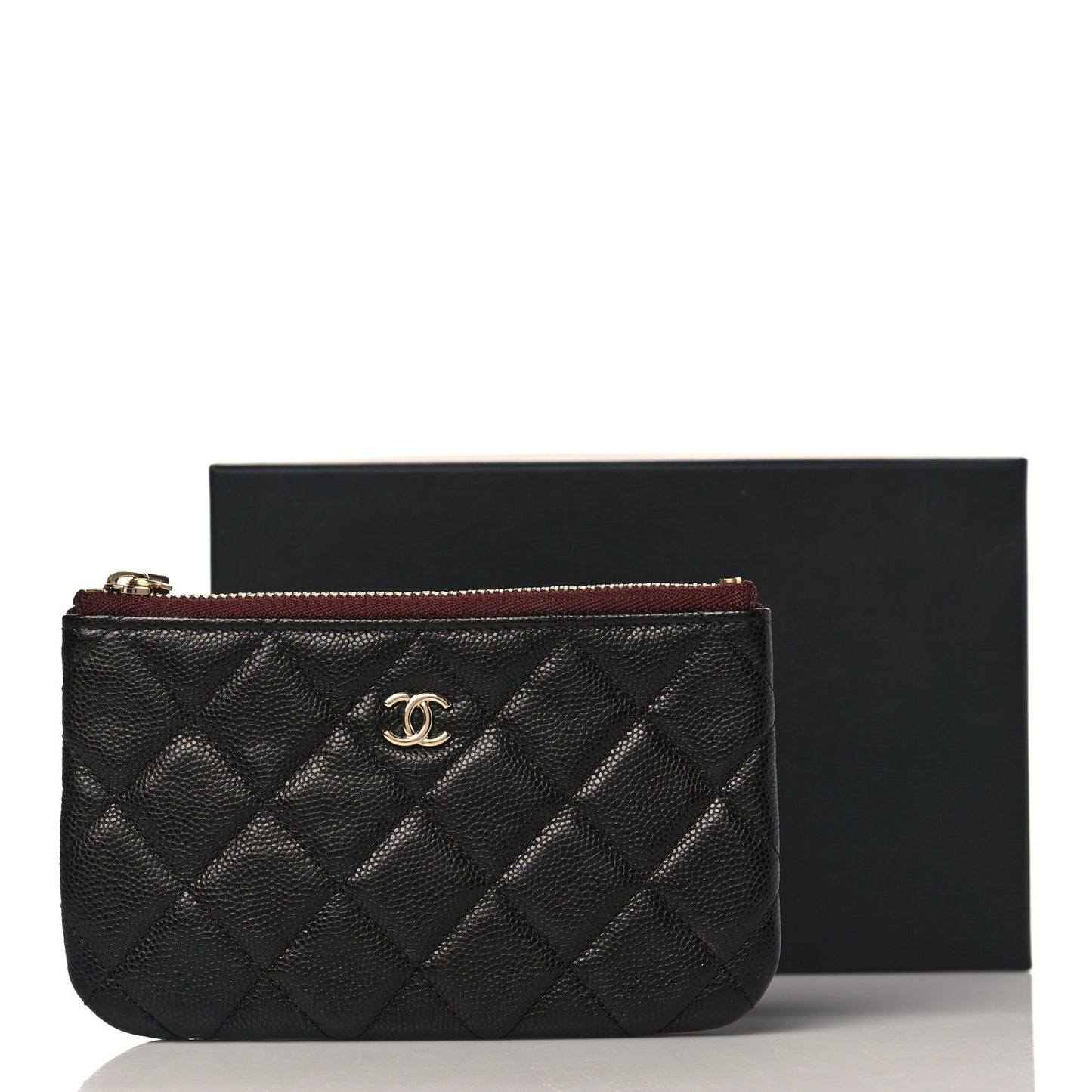 Caviar Quilted Small Cosmetic Case Black