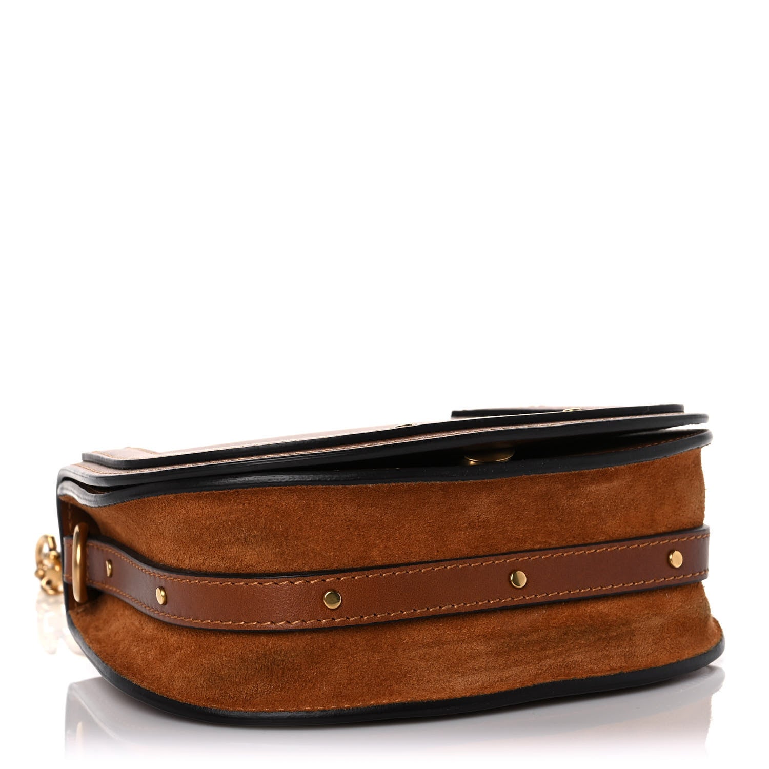 Chloe Calfskin Suede Small Nile Bracelet Bag Caramel 4 of 11