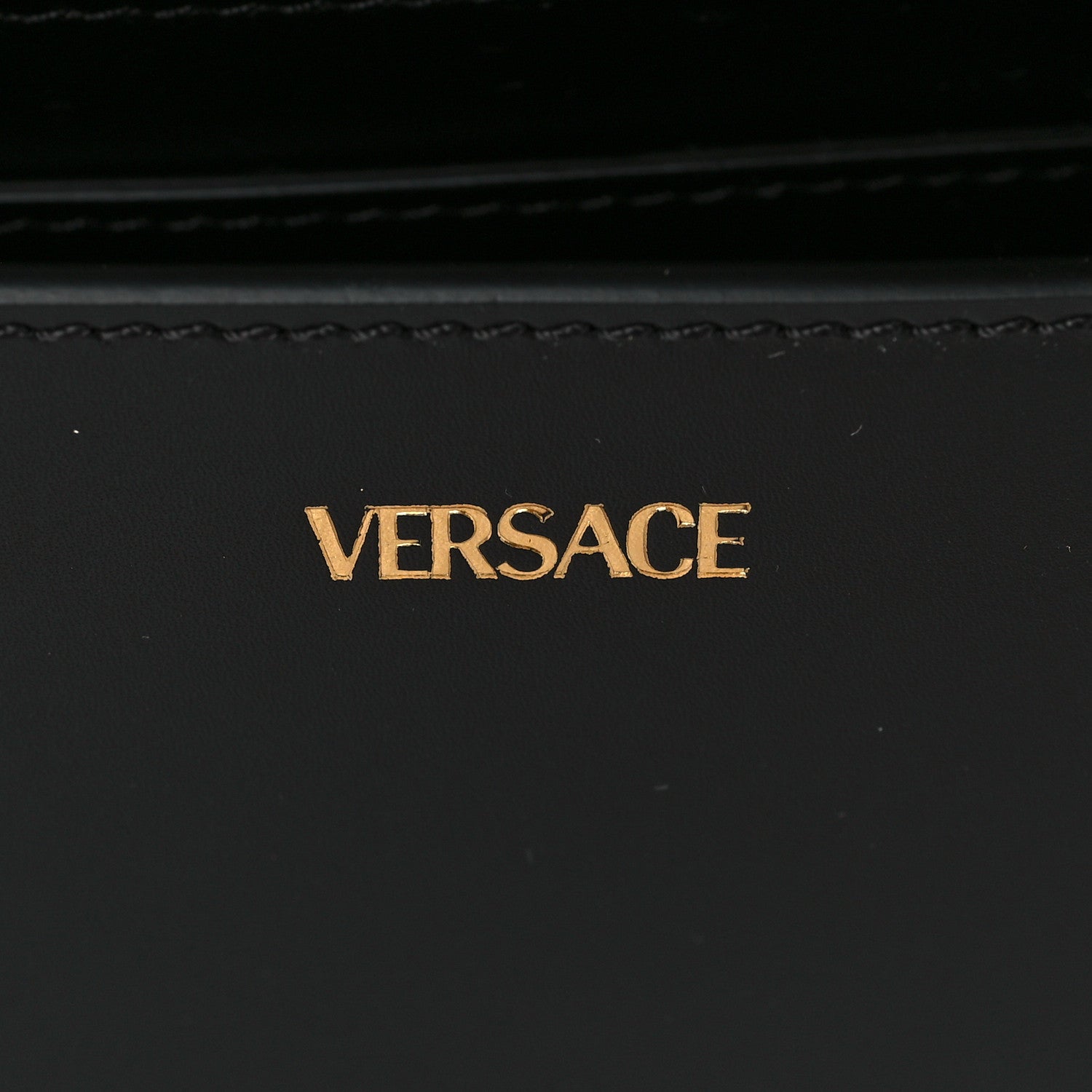 Versace Calfskin Medium Greca Goddess Shoulder Bag Black 6 of 6