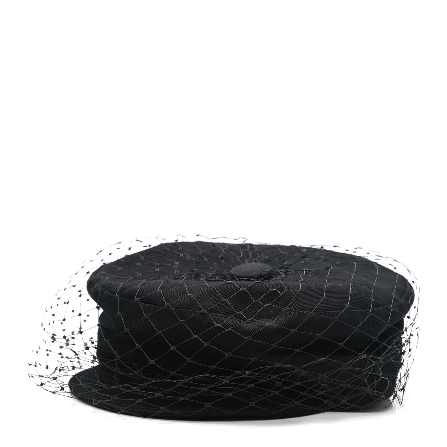 Cotton Canvas Arty Cap with Veil 58 Black