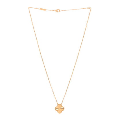 Van Cleef & Arpels 18K Yellow Gold Guilloche Vintage Alhambra Pendant Necklace 3 of 6