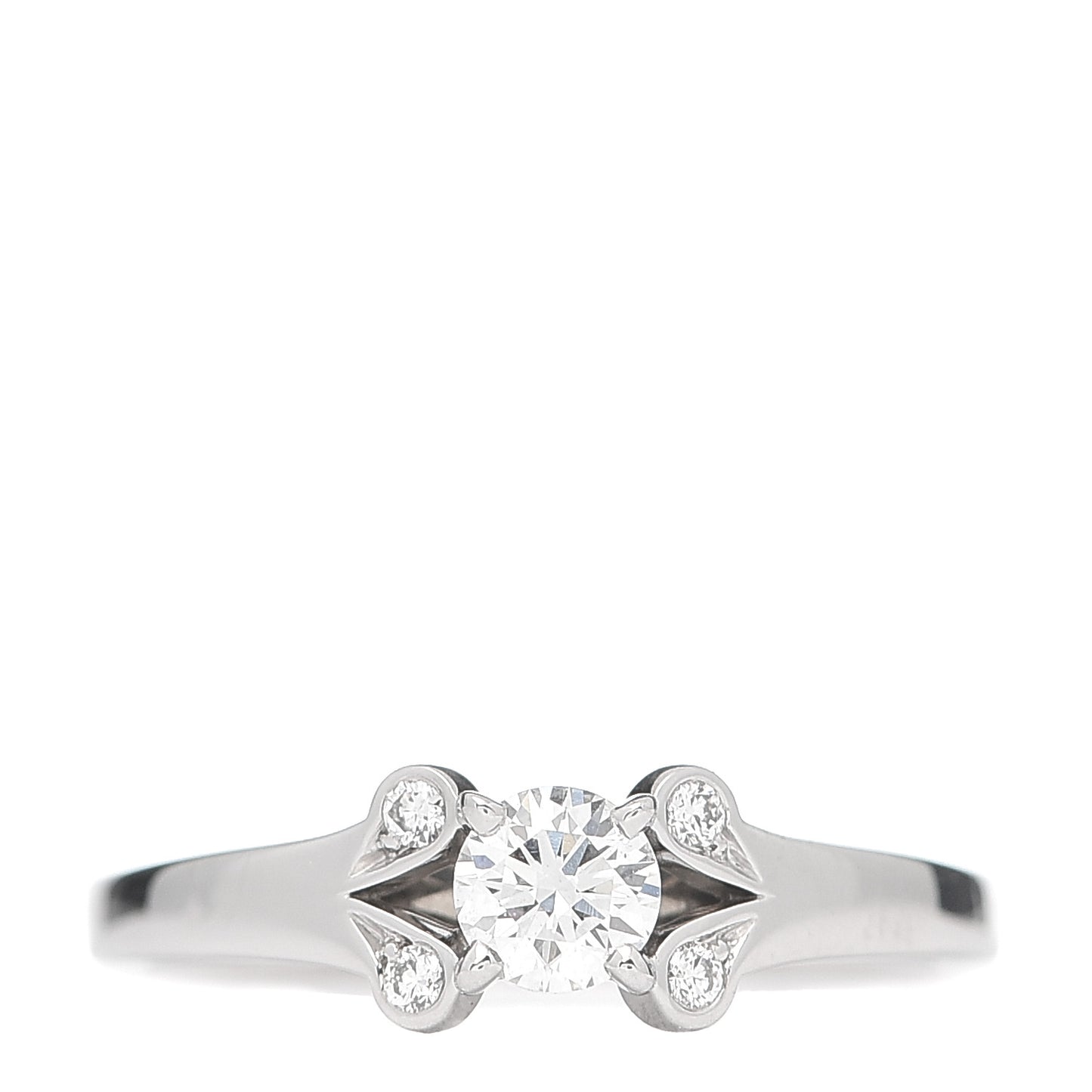 Platinum Diamond .24ct Ballerine Solitaire Engagement Ring 49 4.75