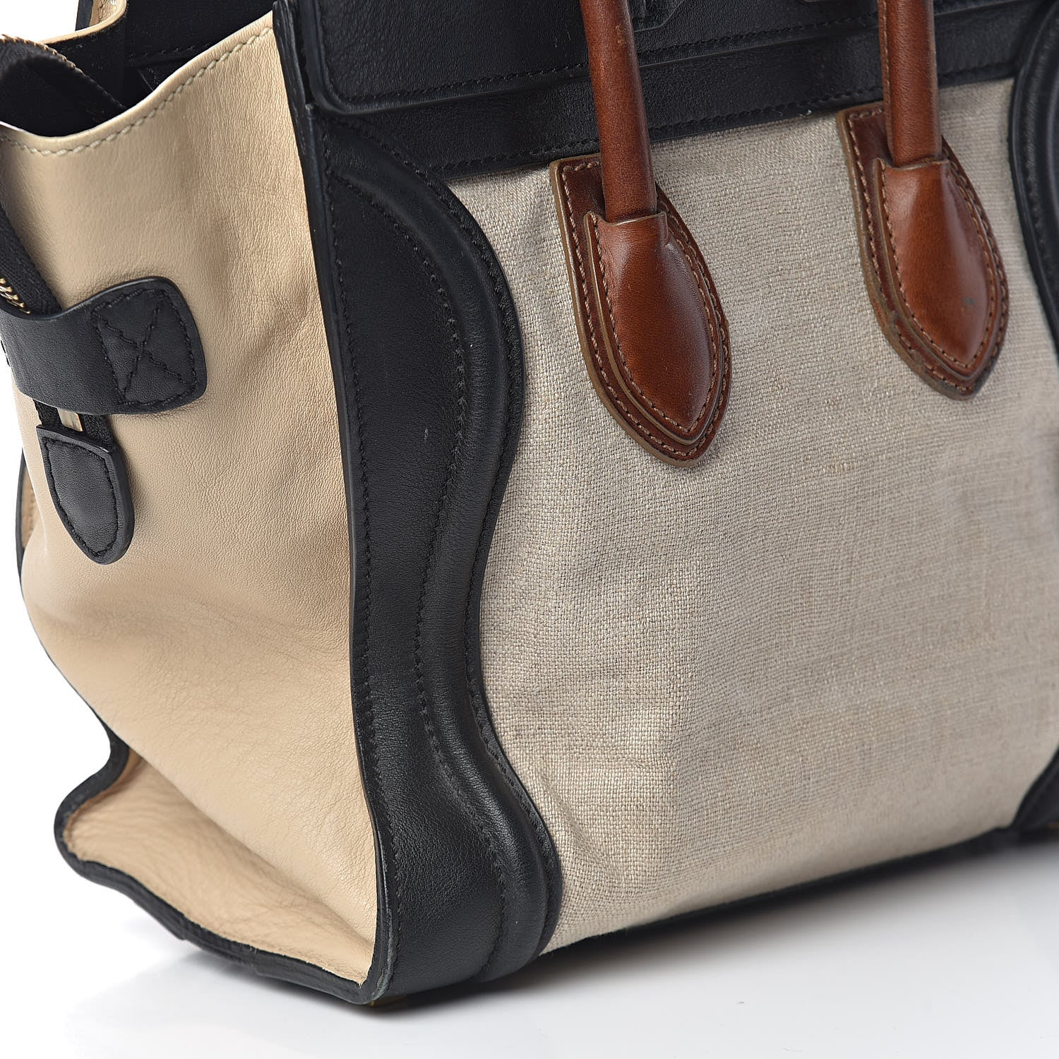 Celine Calfskin Linen Micro Tri-Color Luggage Beige 15 of 24