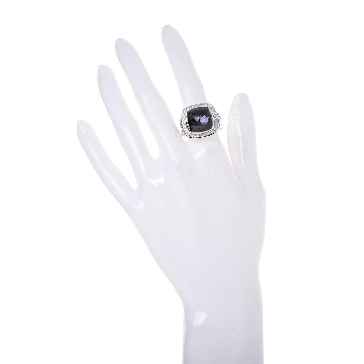 David Yurman Sterling Silver Diamond Black Orchid 14mm Albion Ring 54 7 2 of 5