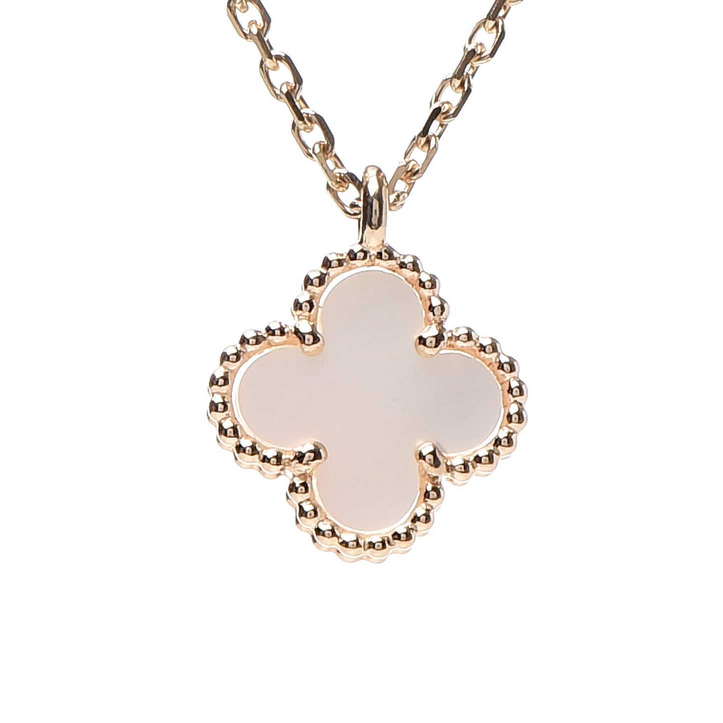 18K Yellow Gold Mother of Pearl Sweet Alhambra Pendant Necklace