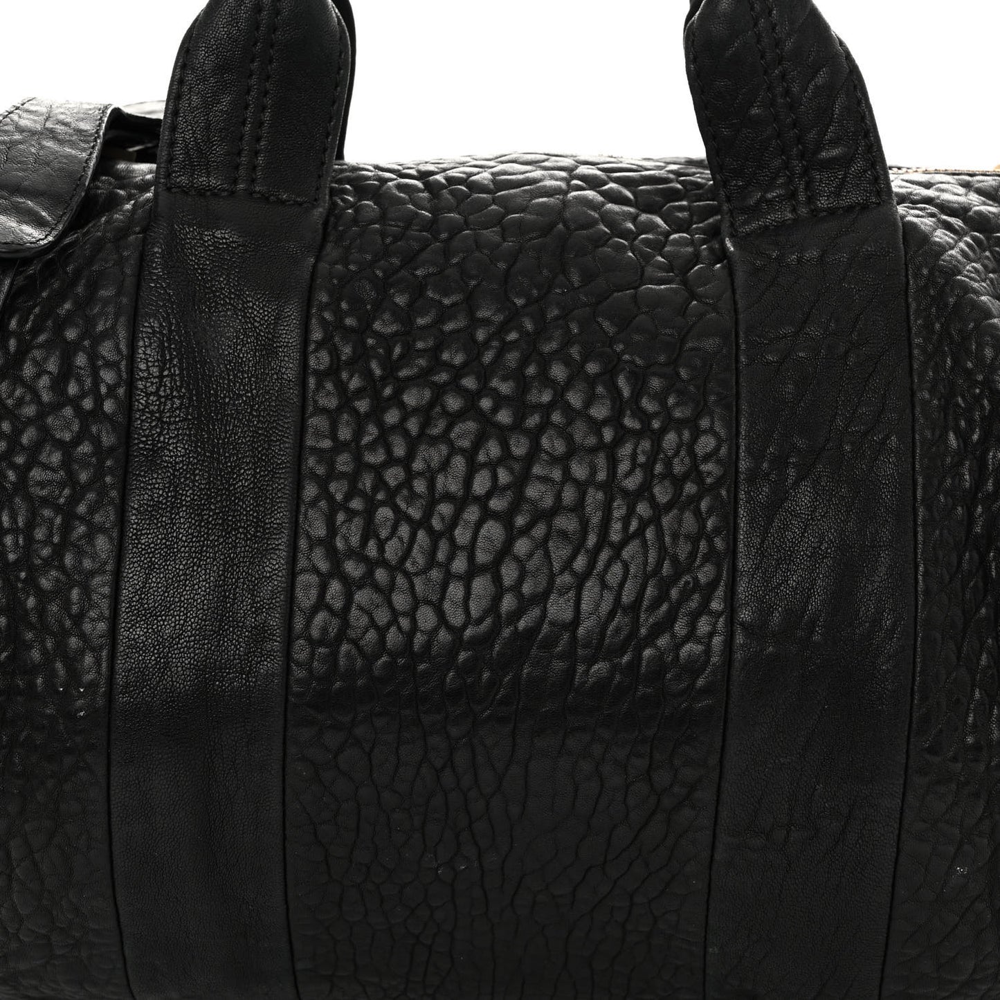 Pebbled Lambskin Rockie Black Antique Brass Hardware