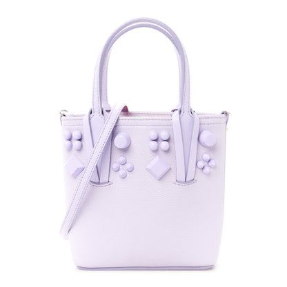Christian Louboutin Calfskin Empire Spike Studded Mini North South Cabata Tote Lilac Smoke 1 of 11