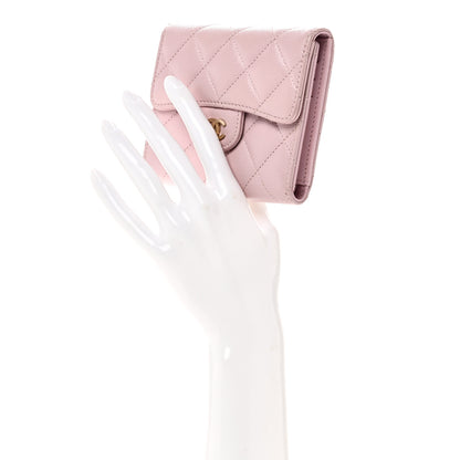 Chanel Caviar Quilted Compact Flap Wallet Light Pink 2 of 9