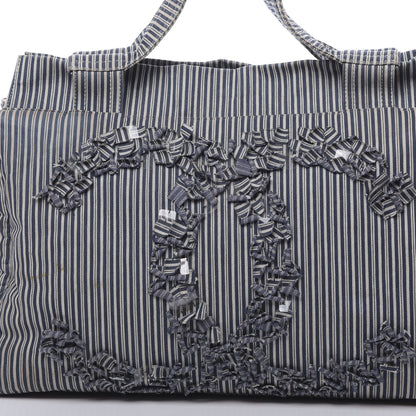 Chanel Canvas Sequin Stripe CC Tote Blue 10 of 14