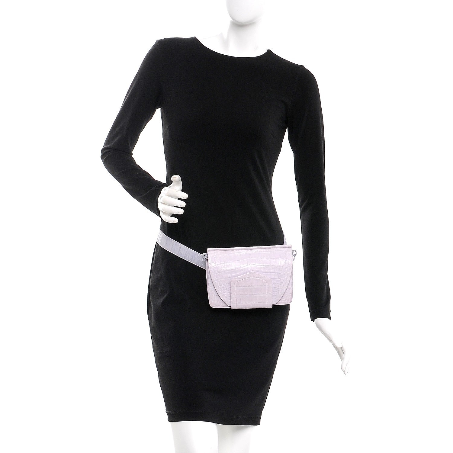 Nancy Gonzalez Crocodile Flap Belt Bag Lilac 3 of 10