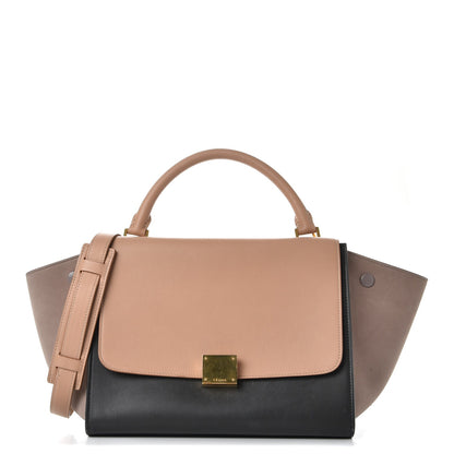 Celine Smooth Calfskin Nubuck Small Tri-Color Trapeze Nude 1 of 13