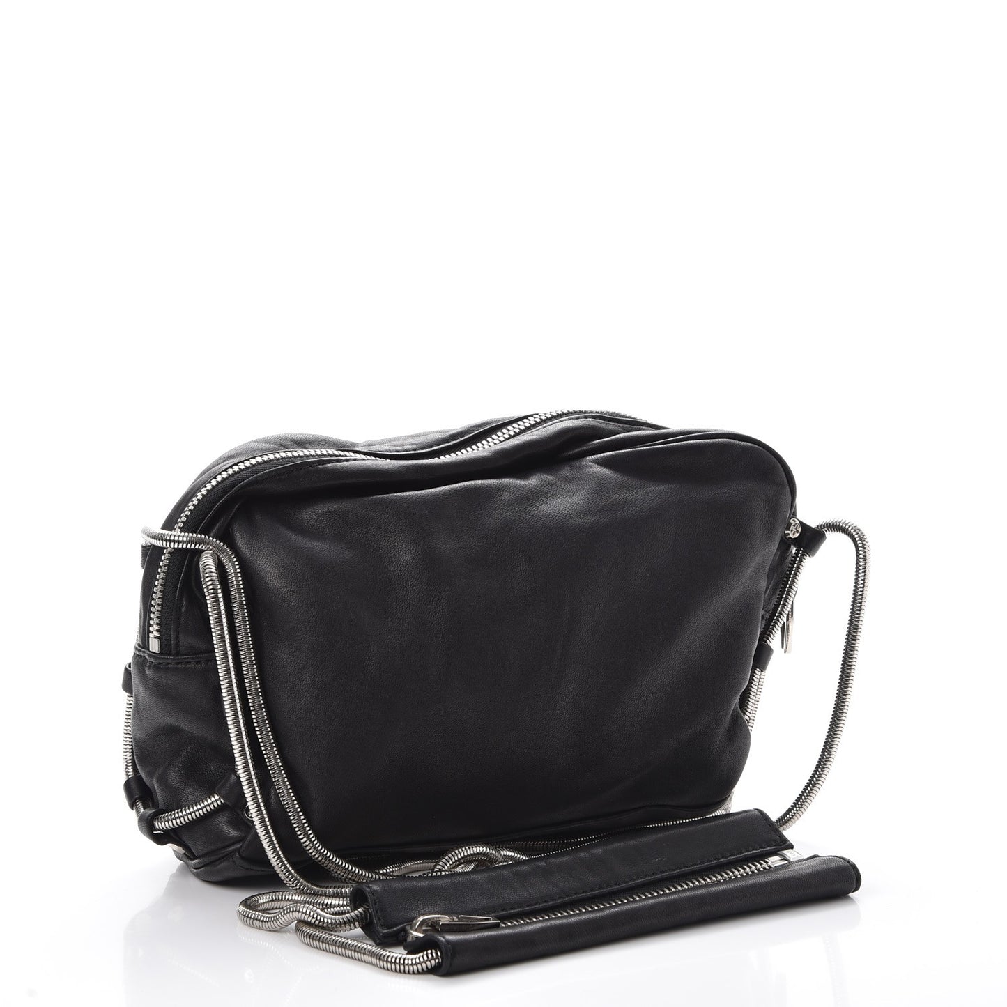 Washed Lambskin Brenda Chain Shoulder Bag Black