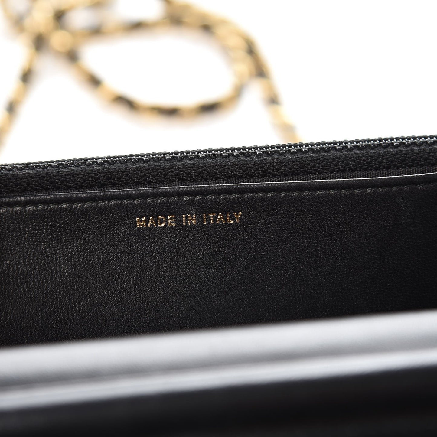 Lambskin Quilted Boy Wallet On Chain WOC Black