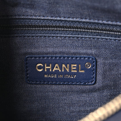 Chanel Lambskin  Quilted Resin Bi-Color Waist Bag Fanny Pack Navy Blue 5 of 9