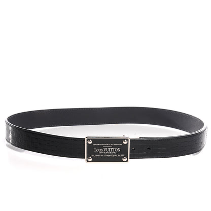 Louis Vuitton Calfskin Damier Embossed Inventeur Reversible Belt 95 38 3 of 5