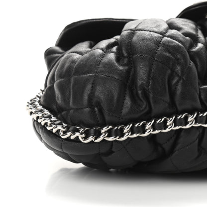 Chanel Washed Lambskin Quilted Medium Chain Around Messenger Black 9 of 10