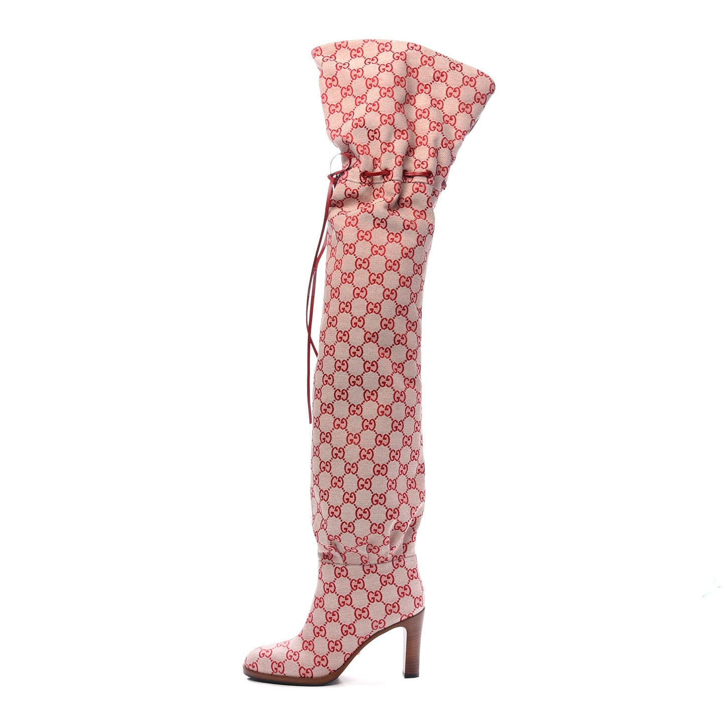 Monogram Over The Knee Boots 36 Gardenia Hibiscus Red