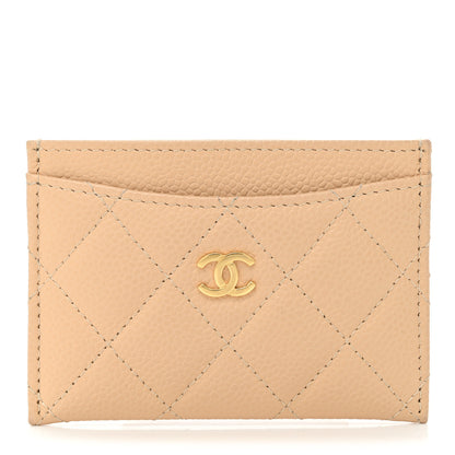 Chanel Caviar Quilted Card Holder Beige 1 of 8